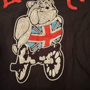 Black Bulldog Graphic T-Shirt Rare threaded design. Slim M